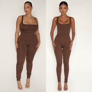 MyOutfitOnline High Waisted Leggings CHOCOLATE BROWN